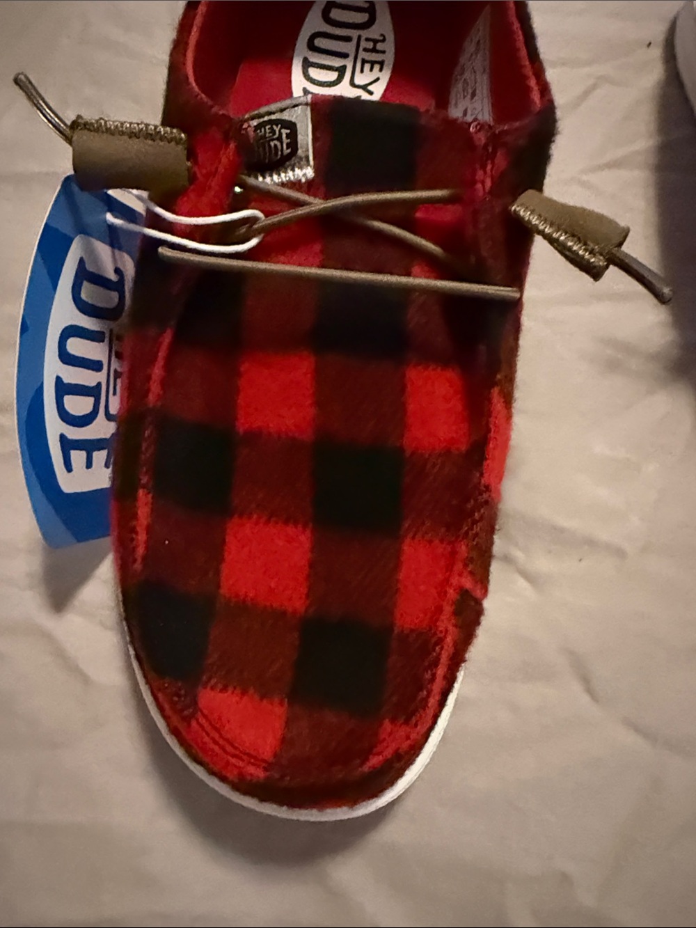 Hey Dude Wendy Buffalo Plaid Slip Ons Size 8. - Picture 5 of 6